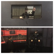 The officer to acknowledge the trooper’s silent signal and heads for the door, speaking to his subordinate as he walks. DECK OFFICER: "Take over. We've got a bad transmitter. I'll see what I can do." #starwars #anhwt #toyshelf